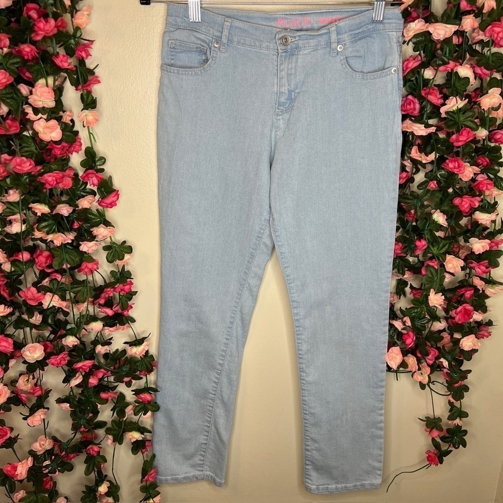 The Children’s Place Light Wash Denim Straight Leg Jeans Girls Casual Comfort 14